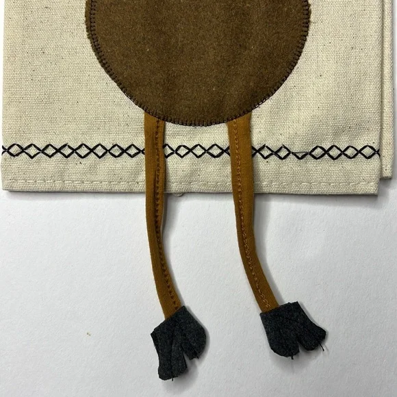 MUDPIE Set Of 2 Christmas HandTowels NEW Embroidered 3D Reindeer Dangle Leg Gift - Picture 10 of 14